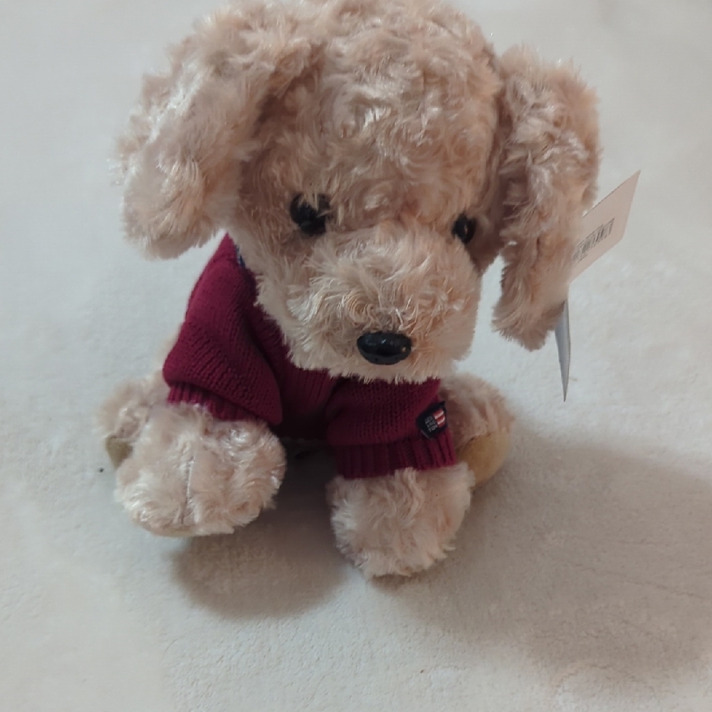 Plush Dog Toy with Red Sweater